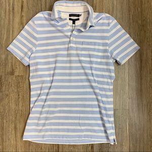 Banana Republic Striped Blue and White Polo S